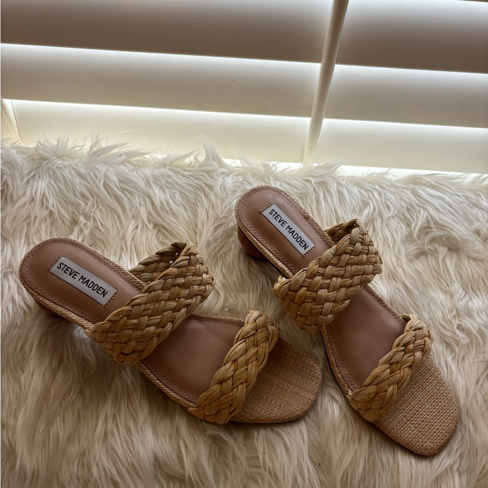 Steve Madden Vow Tan Woven Sandals